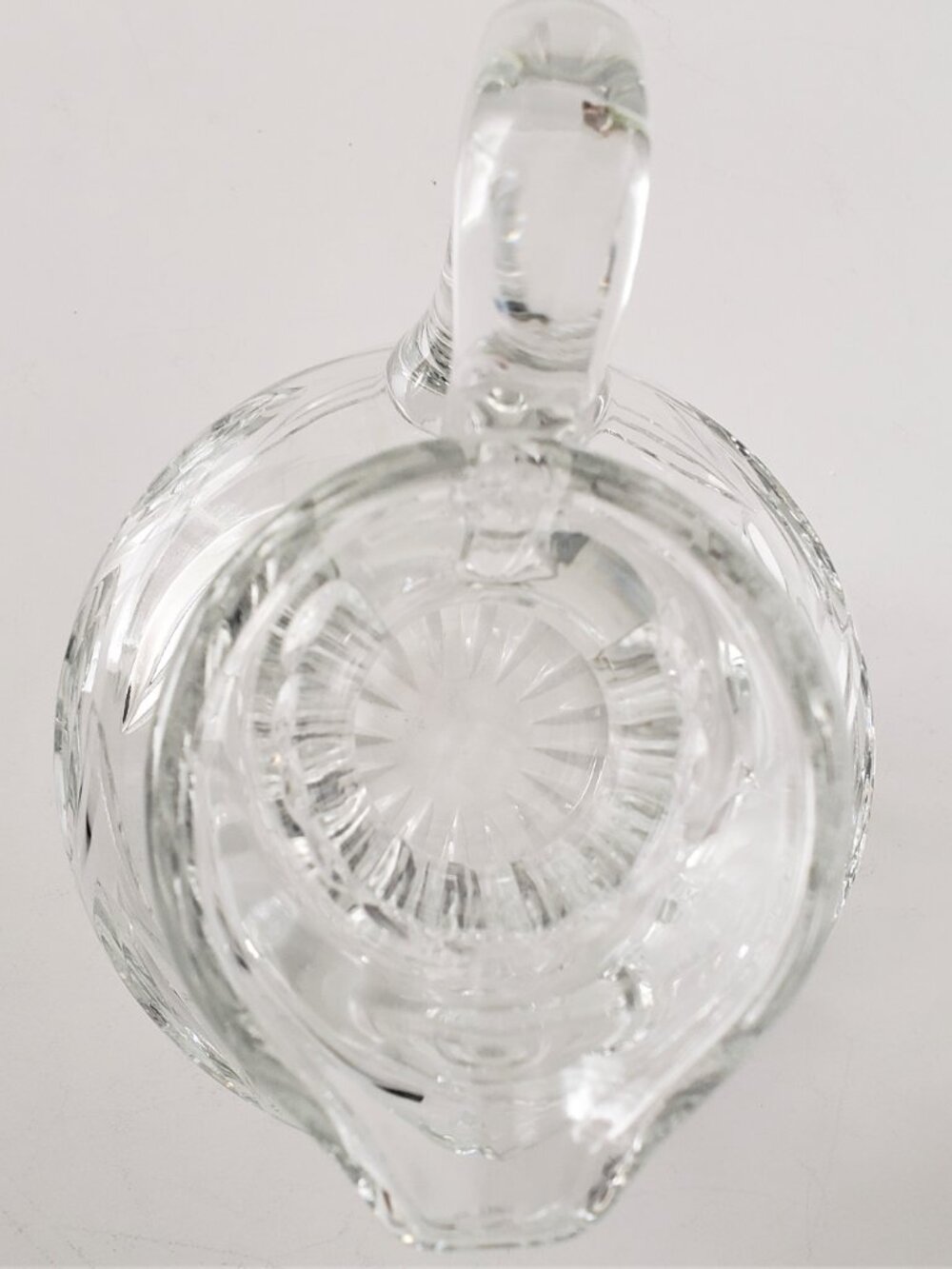 Vintage Heavy Glass Pitcher Leaf Design Excellent Condition - Picture 3 of 8